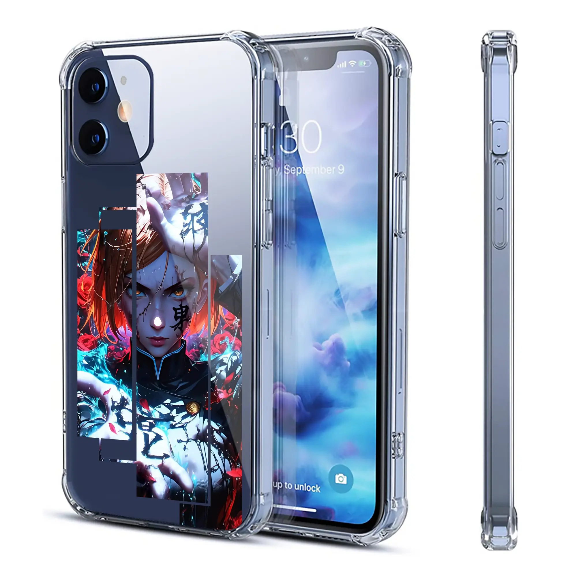 呪術廻戦 グッズ,釘崎 野薔薇 - IPhone 12シリーズ対応 ・ 透明スマホケース ・ クリアソフトケース ・ TPU素材 ・ 耐衝撃 ・ 高密着 ・ 防汚 防指紋 ・ 簡単着脱